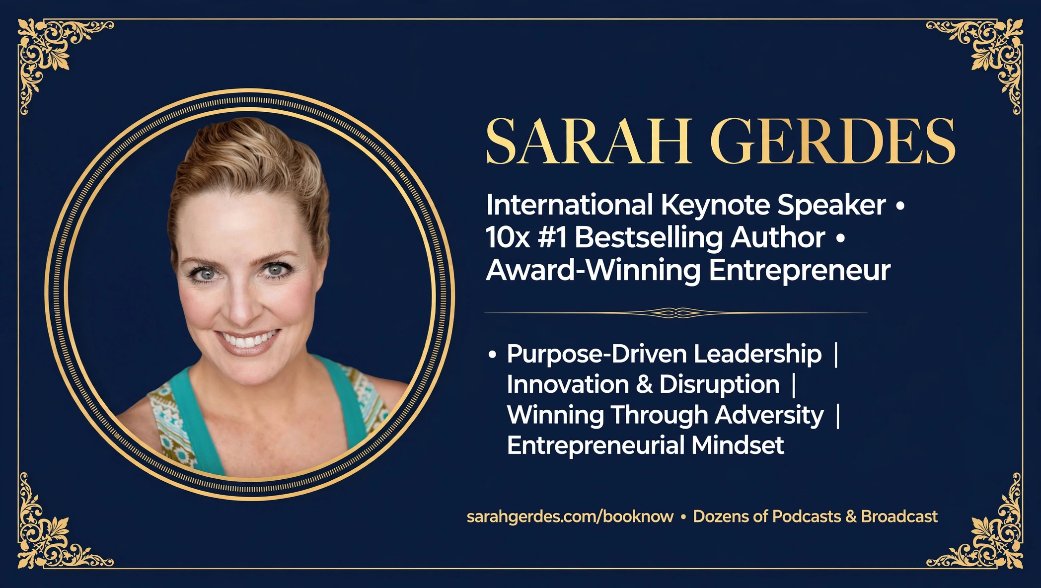 Sarah Gerdes — International Keynote Speaker, 10x #1 Bestselling Author, Award-Winning Entrepreneur
